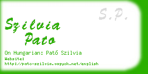szilvia pato business card